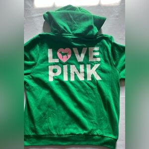 New Victoria's Secret PINK Hoodie(XL) Logo Full Zip Jacket NWT Green